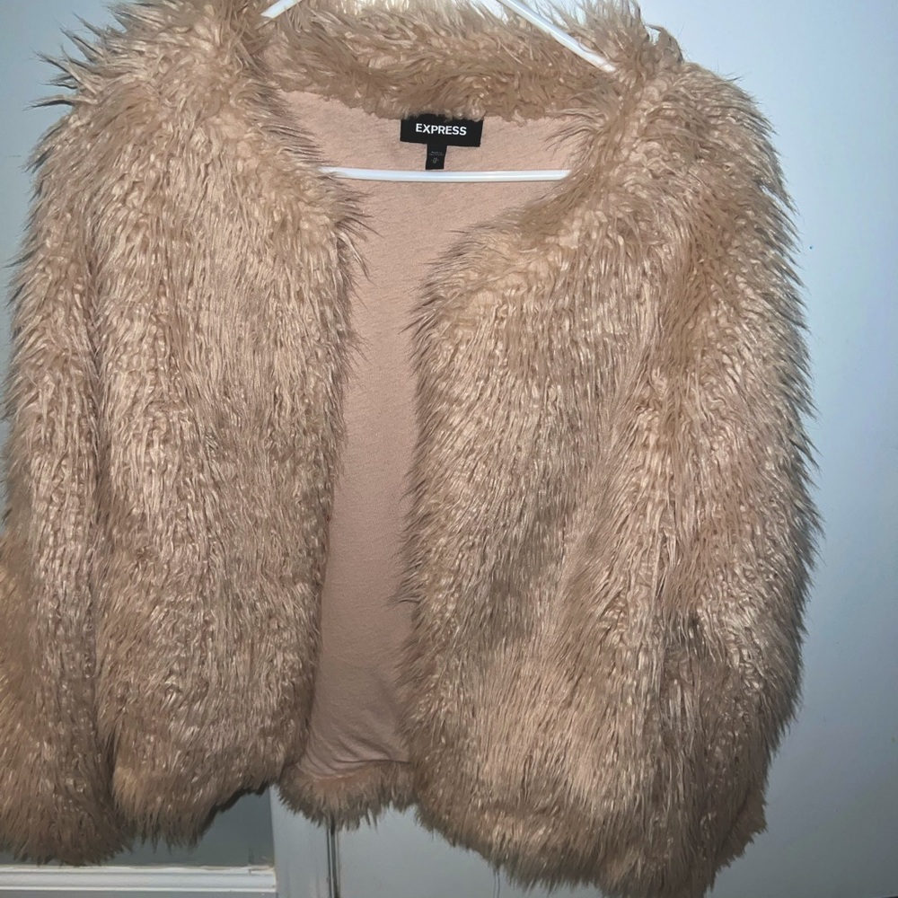 Blush fur coat